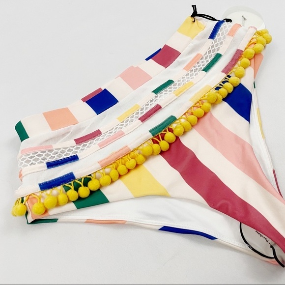 TULAROSA Thessy Rainbow Stripe High Waisted bikini bottom - Picture 8 of 9